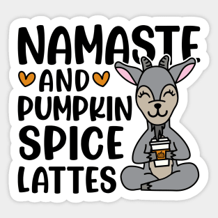 Namaste and Pumpkin Spice Latte Goat Yoga Fall Cute Funny Sticker